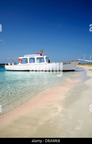 Platja de S'Alga, Espalmador (kleine, unbewohnte Insel nördlich von Formentera), Balearen, Spanien Stockfoto