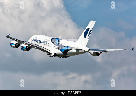 Ein Airbus A380 Super Jumbo von Malaysia airlines Stockfoto