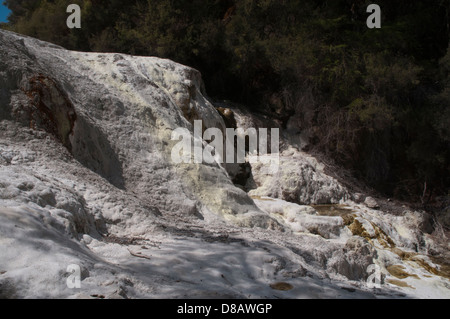 Wai-O-Tapu Thermalbereich ist eine hochaktive geothermische Gebiet mit vielen eingestürzten Krater, warme und kalte Becken in Neuseeland Stockfoto