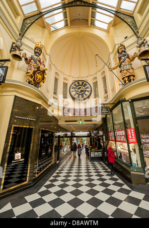 Die reich verzierten Royal Arcade in der Innenstadt von Melbourne Australien. Stockfoto