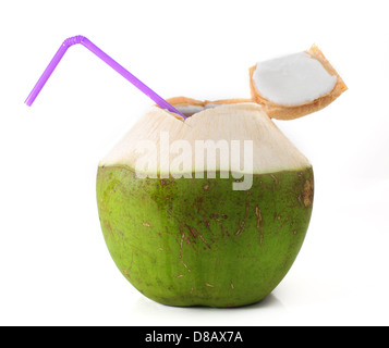 Kokosnuss Wasser trinken Stockfoto
