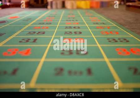 Roulette-Tisch in einem casino Stockfoto