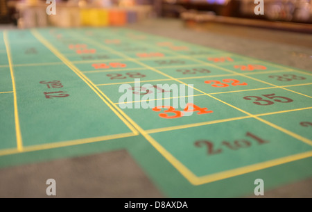 Roulette-Tisch in einem casino Stockfoto