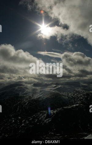 Walker im Winter auf der Schiehallion Stockfoto