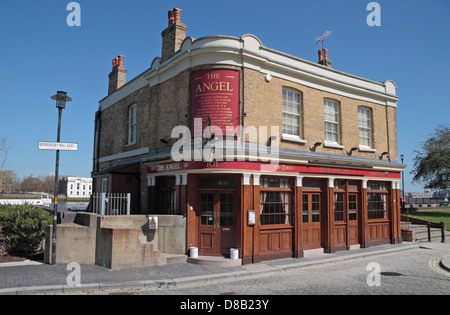 Die Engel-Wirtshaus in 101 Bermondsey Wall, Rotherhithe, Ostlondon, SE16, UK. Stockfoto