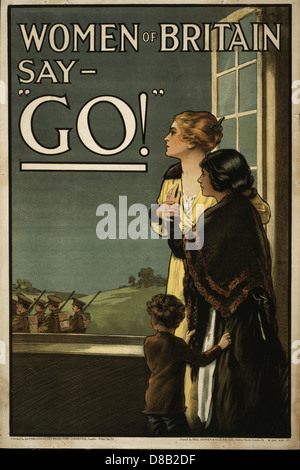 Frauen von Großbritannien sagen "Go!" 1915 britische Propaganda zu gewinnen Stockfoto