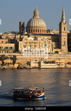 Malta, Valletta, Marsamxett Harbour, Karmeliterkirche, St. Pauls Cathedral, Stockfoto