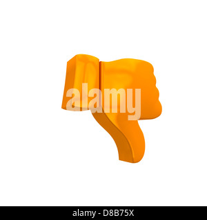 Der Daumen runter ist ein Zeichen für eine schlechte Bewertung. Stockfoto