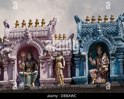 Sri Veeramakaliamman Tempel Gopuram Detail Stockfoto