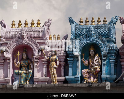 Sri Veeramakaliamman Tempel Gopuram Detail Stockfoto