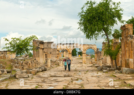 Frontinus Street, Hierapolis Pamukkale, Türkei Stockfoto