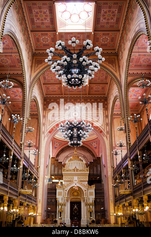 Dohany Straße Synagoge (The Great Synagogue) Interieur in Budapest, Ungarn. Stockfoto