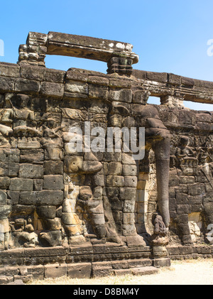 Detail. Die Terrasse der Elefanten. Angkor Thom. Angkor archäologischer Park. Siem Reap. Kambodscha Stockfoto