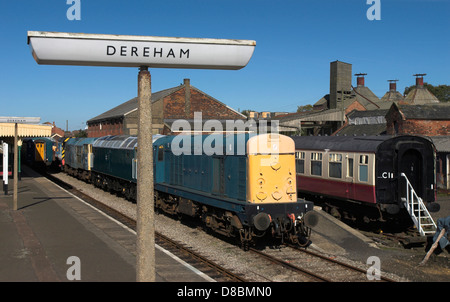 Mitte des Norfolk Railway Trust, Dereham Station mit Klasse 20 Diesel Lokomotive D8069, gebaut von English Electric Company Ltd. Stockfoto