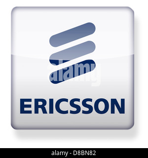 Ericsson-Logo als ein app-Symbol. Clipping-Pfad enthalten. Stockfoto