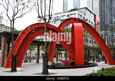 Kunst auf der Straße, Finanzviertel, Taipei, Taiwan Stockfoto