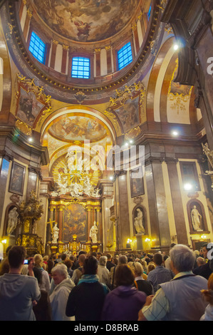 SV Frantisek Z Assisi baroque Style interior Church of St. Francis von Assisi am Krizovnicke Namesti Platz Altstadt Prag Stockfoto