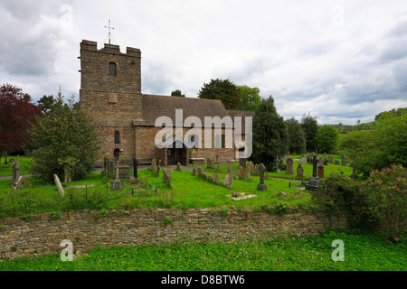 Kirche St. Johannes der Täufer, Stokesay in der Nähe von Ludlow, Shropshire, England, UK. Stockfoto