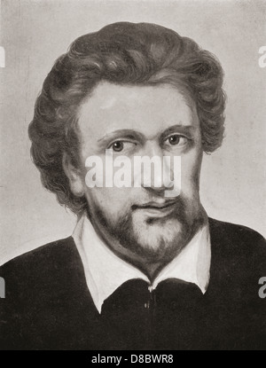 Benjamin "Ben" Jonson, c.1572 – 1637. Englischer Dramatiker, Dichter und Schauspieler. Stockfoto