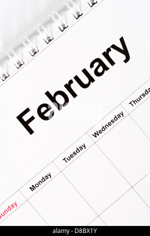 Kalender Monat Februar Stockfoto
