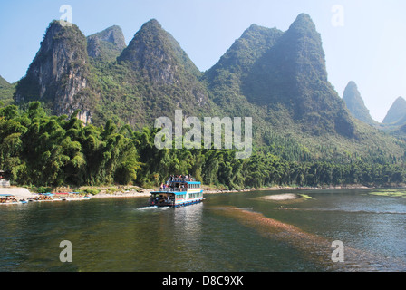 Li-Fluss, Südchina von Guilin nach Yangshuo Stockfoto