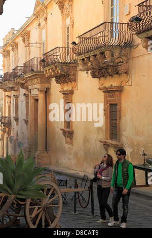 Italien, Sizilien, Noto, Palazzo Nicolaci di Villadorata, Stockfoto