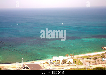 Luftaufnahme der Bucht von Haifa und Umgebung, Haifa, Israel, Nahost Stockfoto