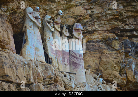 Karaia Sarcofagos, Chachapoyas, Amazonas, Peru Stockfoto