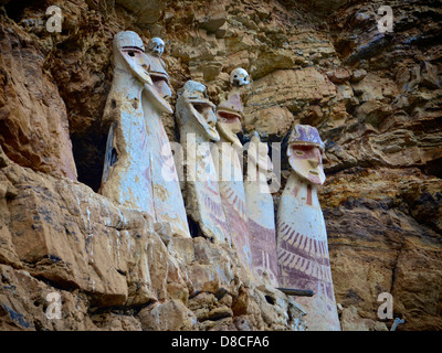 Karaia Sarcofagos, Chachapoyas, Amazonas, Peru Stockfoto