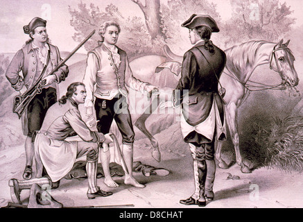 Die Erfassung von Andre von John Paulding, David Williams und Isaac Van Wart, in Tarrytown, New York, 23. September 1780 Stockfoto