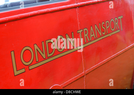 Close-up of an old London bus. Stockfoto