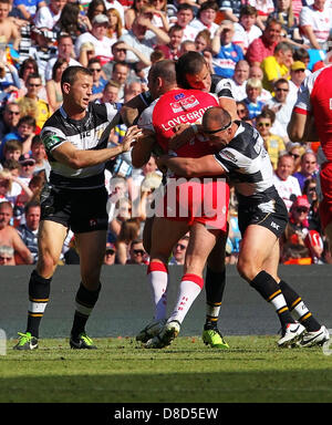 25.05.2013 Manchester, England. Rhys Lovegrove von Hull KR in Aktion während des Spiels Super League Rugby Magic Wochenende zwischen Hull FC und Hull Kingston Rovers von Etihad Stadium. Stockfoto