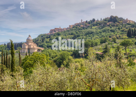 Wallfahrtskirche San Biagio in Montepulciano, Toskana, Italien Stockfoto