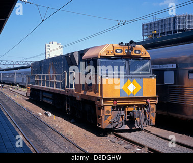 NR Klasse Lokomotive der Indian Pacific Company, Sydney, New South Wales, Australien. Stockfoto