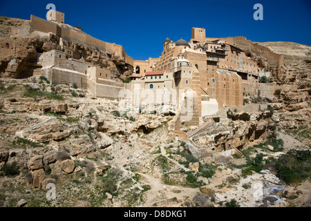 Großen Lawra von St. Sabbas Sanctified (Mar Saba) griechisch-orthodoxen Kloster, Kidrontal, Palästina Stockfoto