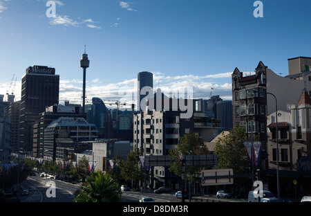 Ein Blick auf die Skyline von Sydney von Kings Cross in Australien Stockfoto