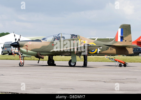 Shorts Tucano ZF317 Royal Air Force Trainer bei Cotswold Airshow Kemble Stockfoto