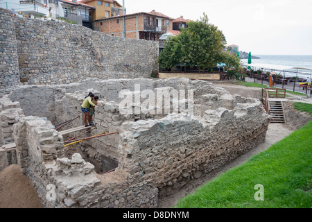 Europa, Bulgarien, Schwarzmeer-Küste, Sozopol, archäologische Graben Stockfoto