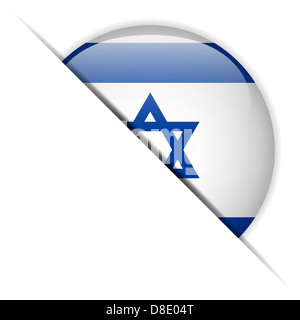 Vektor - Israel Flagge glänzend Knopf Stockfoto