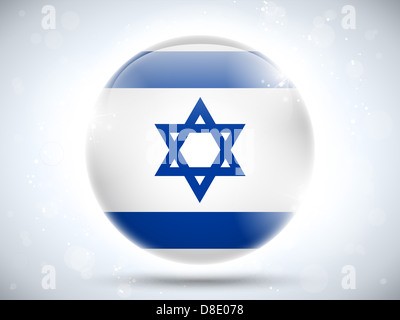 Vektor - Israel Flagge glänzend Knopf Stockfoto