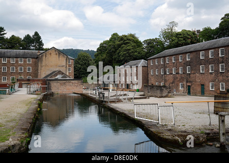 Alte Mühlengebäude in Cromford Mill Derbyshire England Großbritannien ein UNESCO-Weltkulturerbe Gebäude der Klasse I, die als Industriegebiet im Derwent Valley gelistet sind Stockfoto
