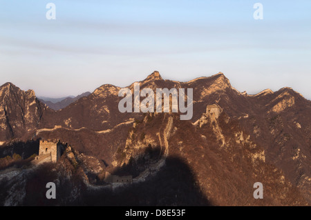 Sonnenaufgang auf der Great Wall Of China, Jiankou Beijing Stockfoto