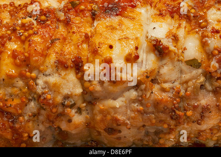 Fleischkäse heiß aus dem Ofen, Nahaufnahme Stockfoto