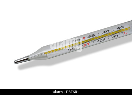 Medizinische Thermometer auf weißem Hintergrund Stockfoto