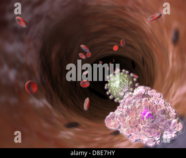 Blutkörperchen und HI-virus Stockfoto