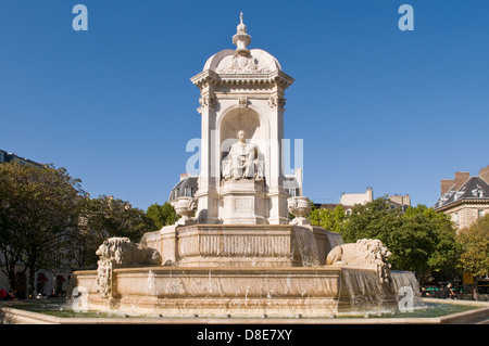 Statue von JB Massillon, Place St. Sulpice, Paris, Frankreich Stockfoto