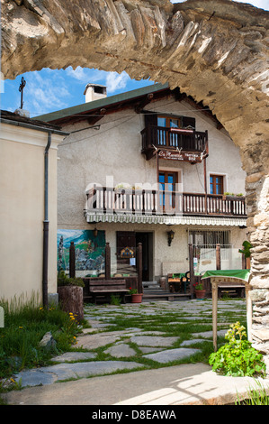 Europa Italien Provinz von Turin Piemont Orsiera Rocciavriè Park Usseaux restaurant Stockfoto