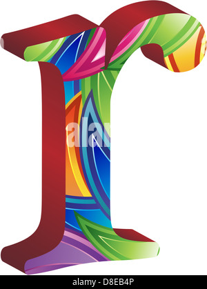 Farbige Alphabet mit Spikes und Blätter Stockfoto