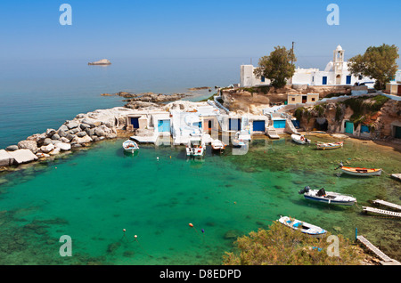 Traditionelles Fischen Dorf von Mandrakia auf der Insel Milos in Griechenland Stockfoto