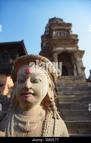 Statue von Siddhi Lakshmi Tempel, Durbar Square, Bhaktapur (UNESCO-Weltkulturerbe), Kathmandu-Tal, Nepal Stockfoto